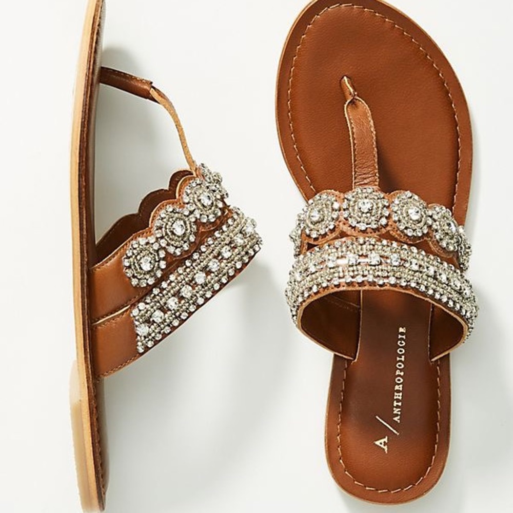 Anthropologie beaded sandals